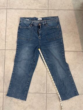 Nicole Miller Dark Blue Bootcut Jeans with Front Patch Pockets